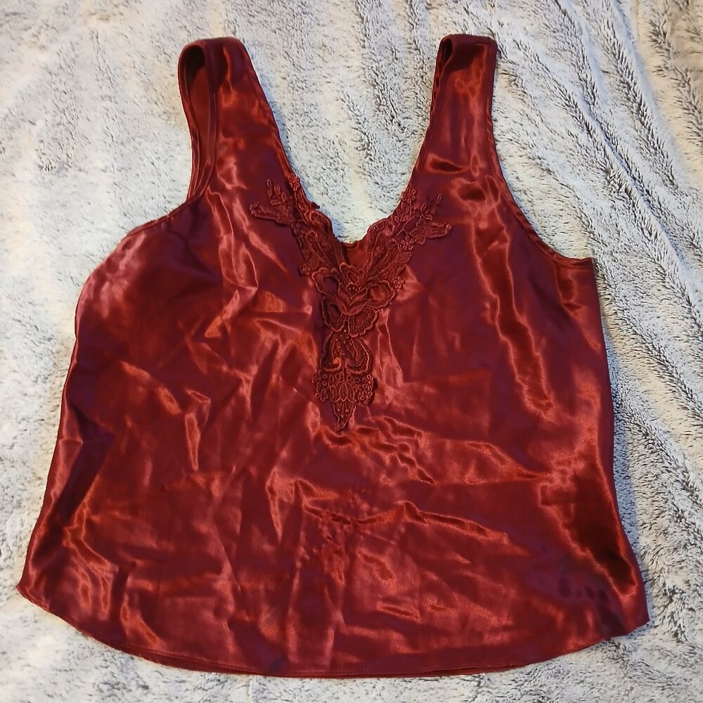 California Dynasty Vintage Women's Burgundy Camisole SZ M GUC